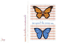 carte à imprimer gratuite modèle point de croix papillons JeP